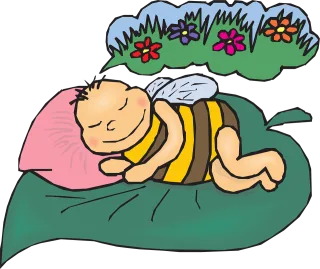 Bee Sleeping Leaf Stickdatei – Tiere