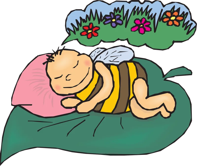 Bee Sleeping Leaf Stickdatei – Tiere