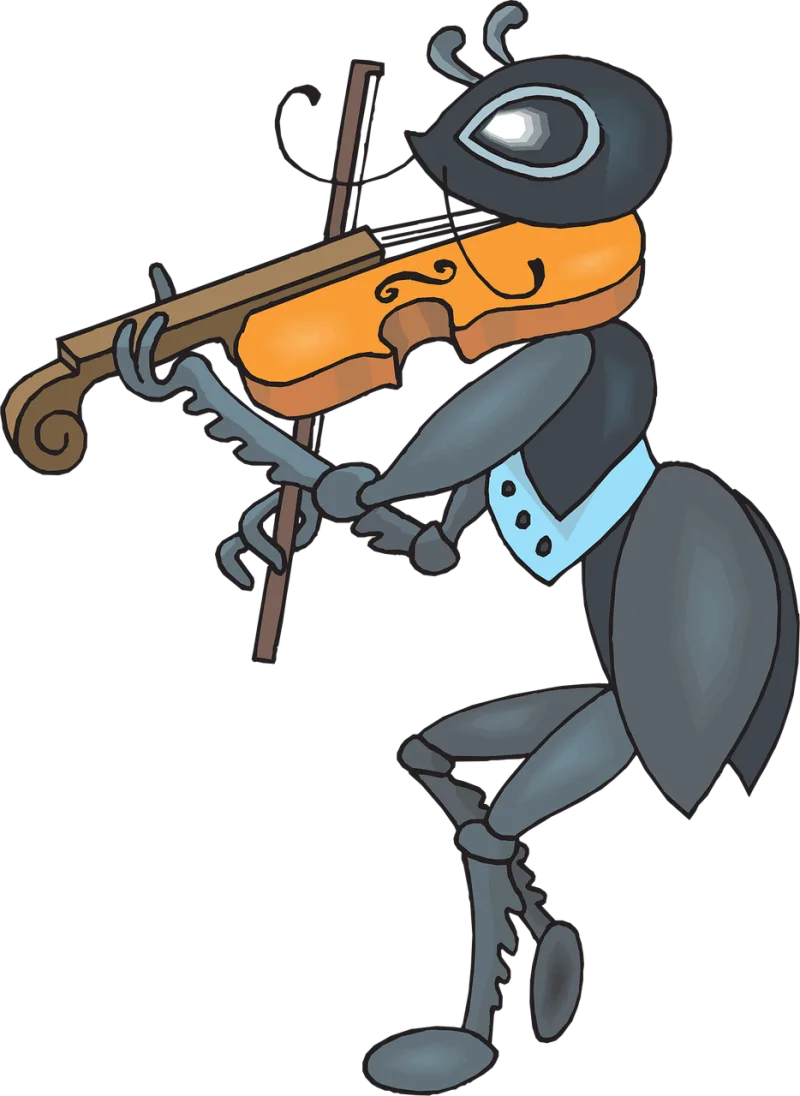 Music Ant Playing Stickdatei – Musik