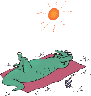Alligator Sunbathe Sun Stickdatei – Natur