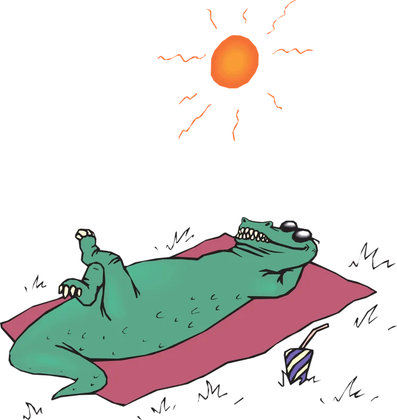 Alligator Sunbathe Sun Stickdatei – Natur