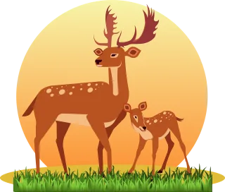 Deer Deer with cub Young Stickdatei