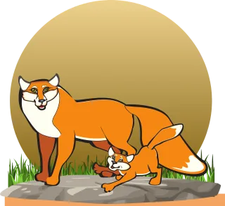 Fox Cub Animals Stickdatei