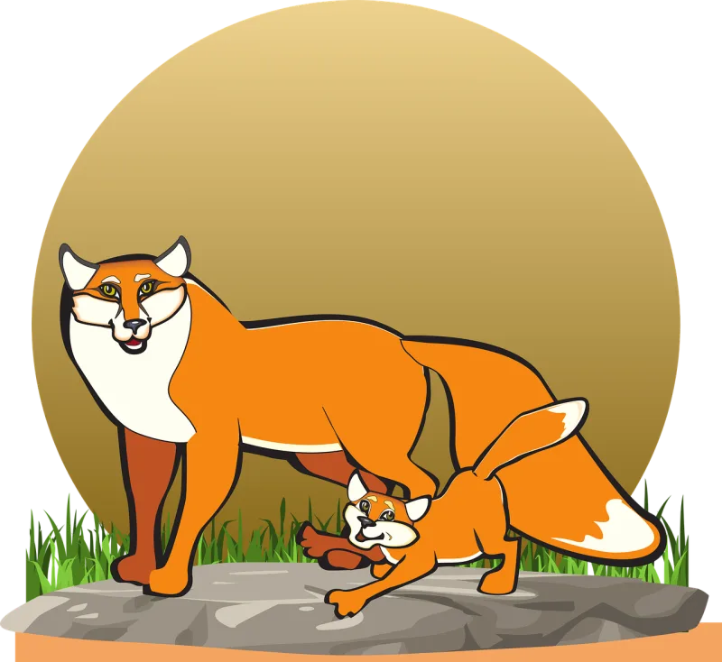Fox Cub Animals Stickdatei – Tiere