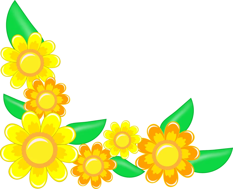 Corner Border Flowers Stickdatei – Blumen