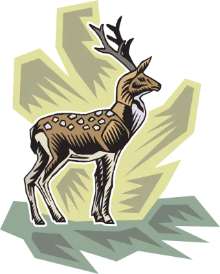 Stylized Green Deer Stickdatei