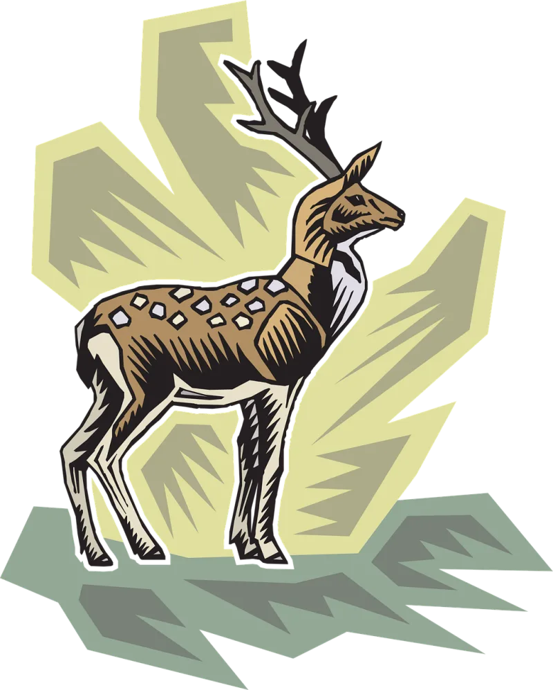Stylized Green Deer Stickdatei – Tiere