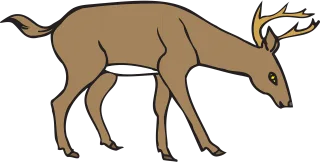 Deer Leaning Nature Stickdatei