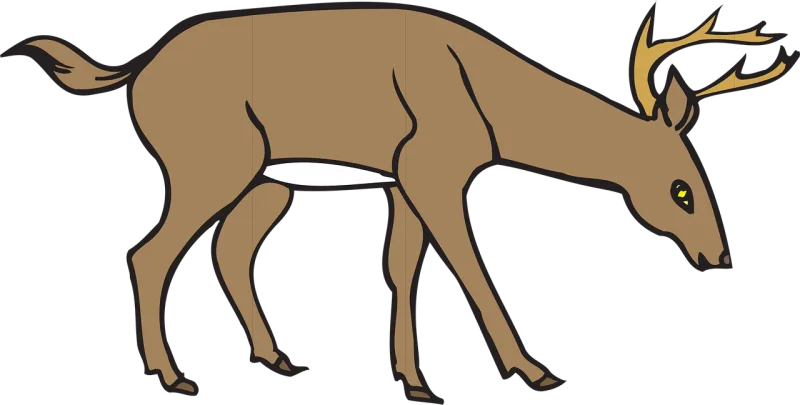Deer Leaning Nature Stickdatei – Tiere