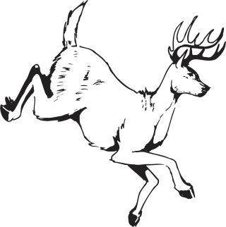 Deer Jumping Animal Stickdatei