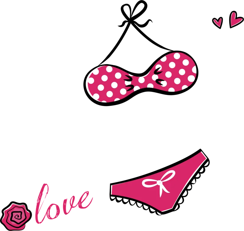 Bikini Lingerie Underwear Stickdatei – Herzen & Liebe