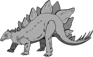 Gray Dinosaur Stegosaurus Stickdatei