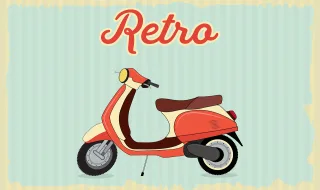 Vintage Scooter Retro Stickdatei