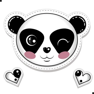 Panda Teddy bear Animals Stickdatei – Kinder