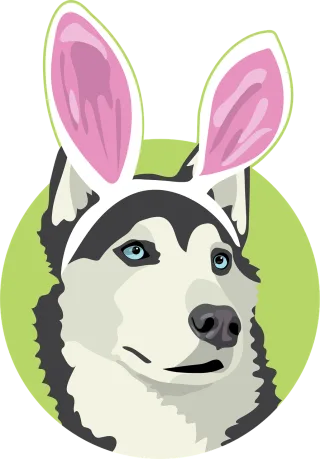 Easter dog Dog easter Easter Stickdatei