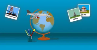 Travel Globe Plane Stickdatei