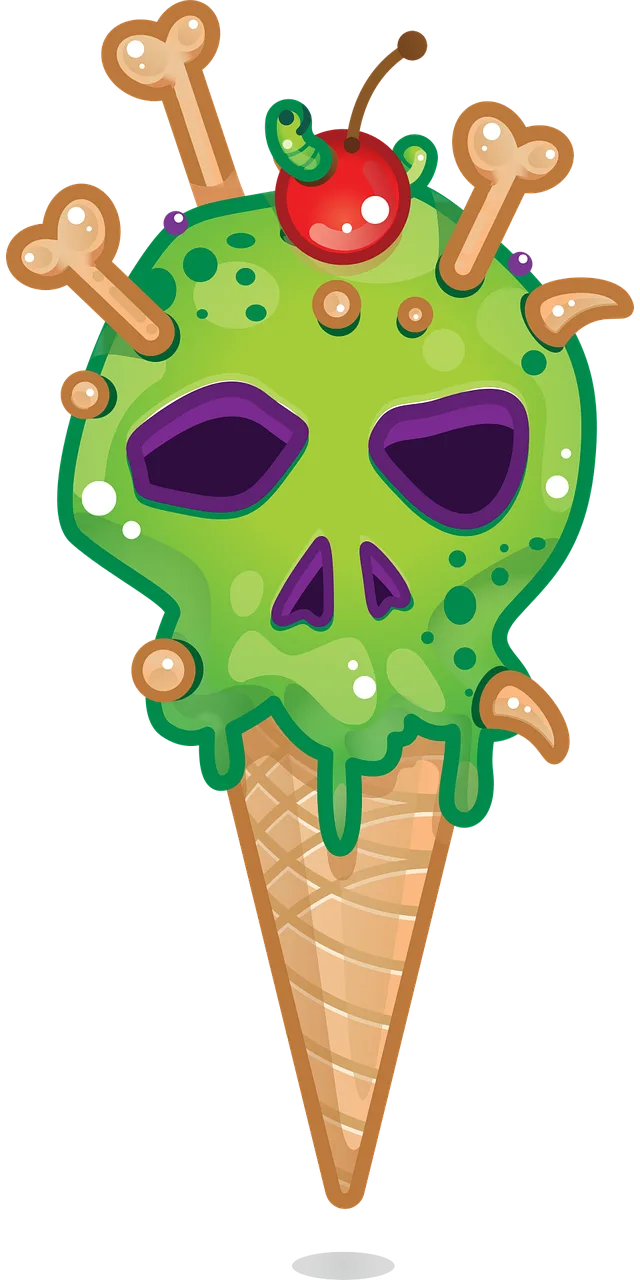 Halloween Ice-cream Dessert Stickdatei – Essen & Trinken
