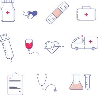 Medical Hospital Icons Stickdatei