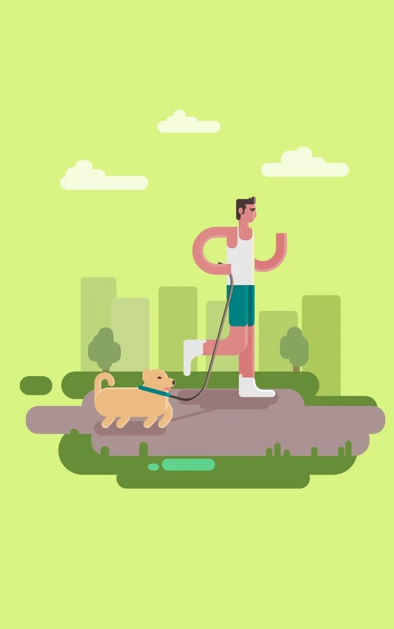 Dog and person run Exercise People Stickdatei – Sport