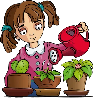 Girl Pour Flower background Stickdatei