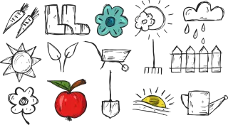 Illustration The farm Apple Stickdatei