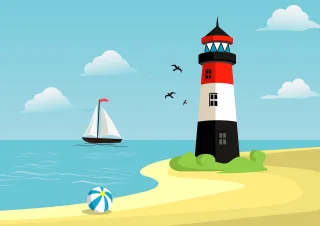Sea Beach Holiday Stickdatei – Natur