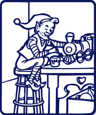 Elve Christmas Line art Stickdatei