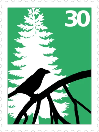 Stamp Nature Bird Stickdatei