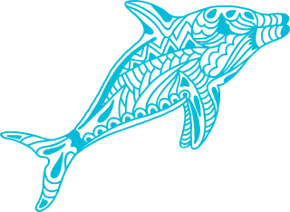 Dolphin Sea Blue Stickdatei