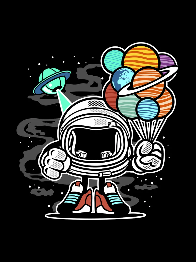 Cartoon Planets Robot Stickdatei – Kinder