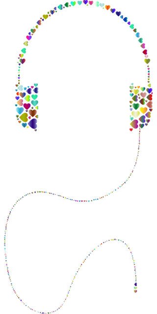 Headphones Hearts Love Stickdatei – Musik
