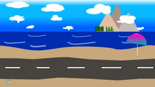 Sea Road Landscape Stickdatei