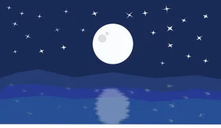 Moon Sea Ocean Stickdatei