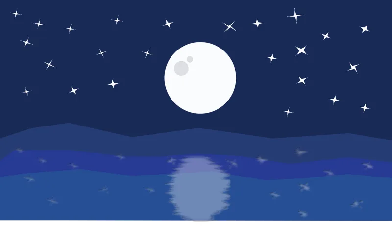 Moon Sea Ocean Stickdatei – Natur
