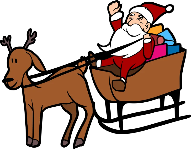 Santa claus Sleds Reindeer Stickdatei – Weihnachten