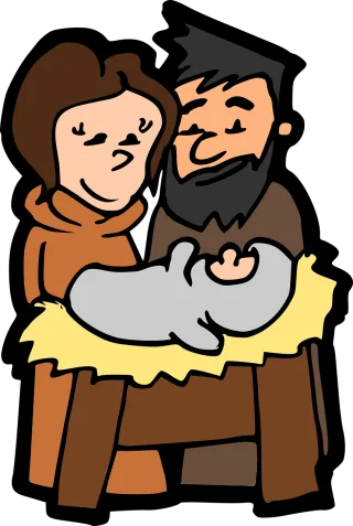 Crib Jesus Jesus child Stickdatei