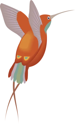Red Orange Hummingbird Stickdatei