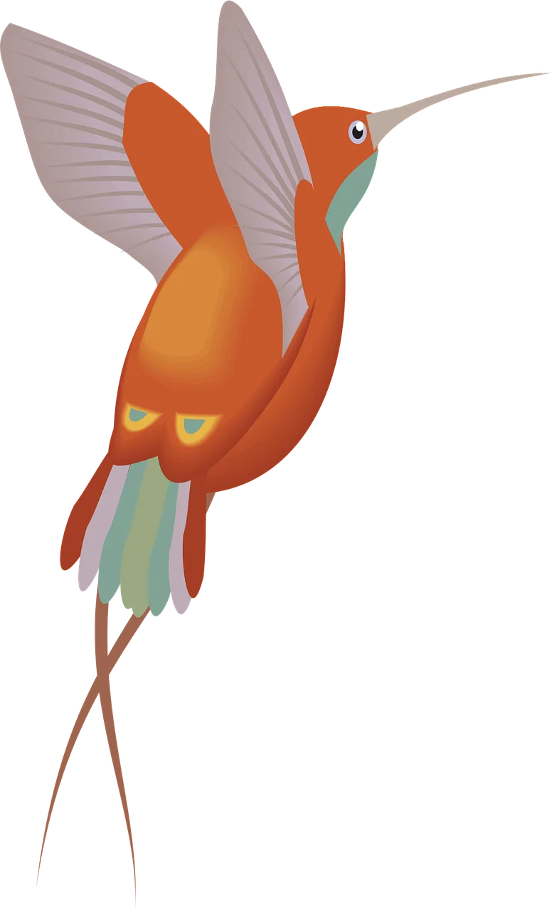 Red Orange Hummingbird Stickdatei – Natur