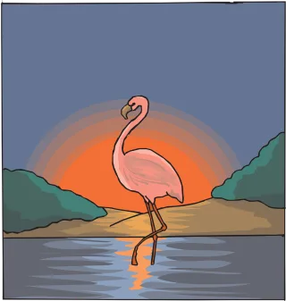 Flamingo Water Pink Stickdatei