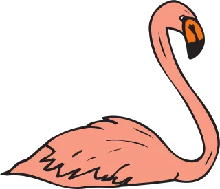Pink Bird Swimming Stickdatei