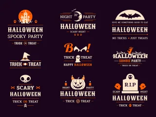 Halloween Celebration Typography Stickdatei