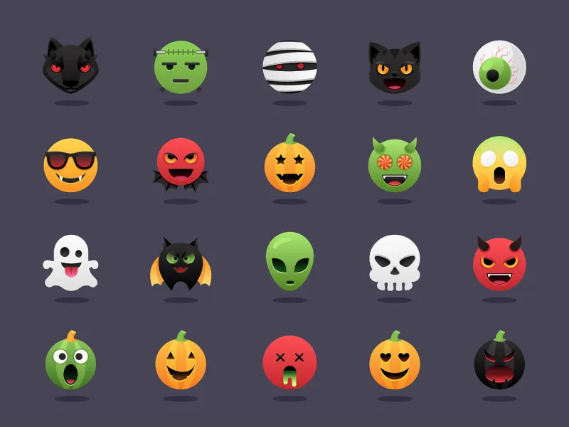 Halloween Animal Emoji Stickdatei – Tiere