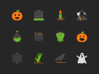 Halloween Flat Icon Stickdatei