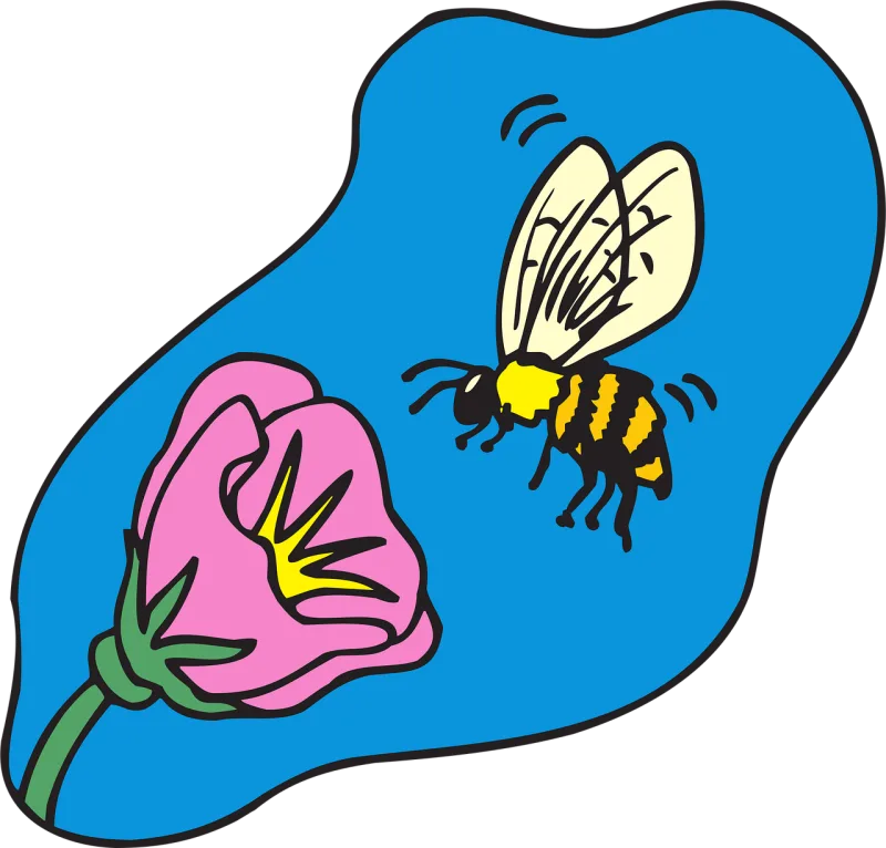 Bee Flying Flower Stickdatei – Tiere