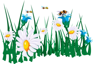 Flowers Bees Garden Stickdatei