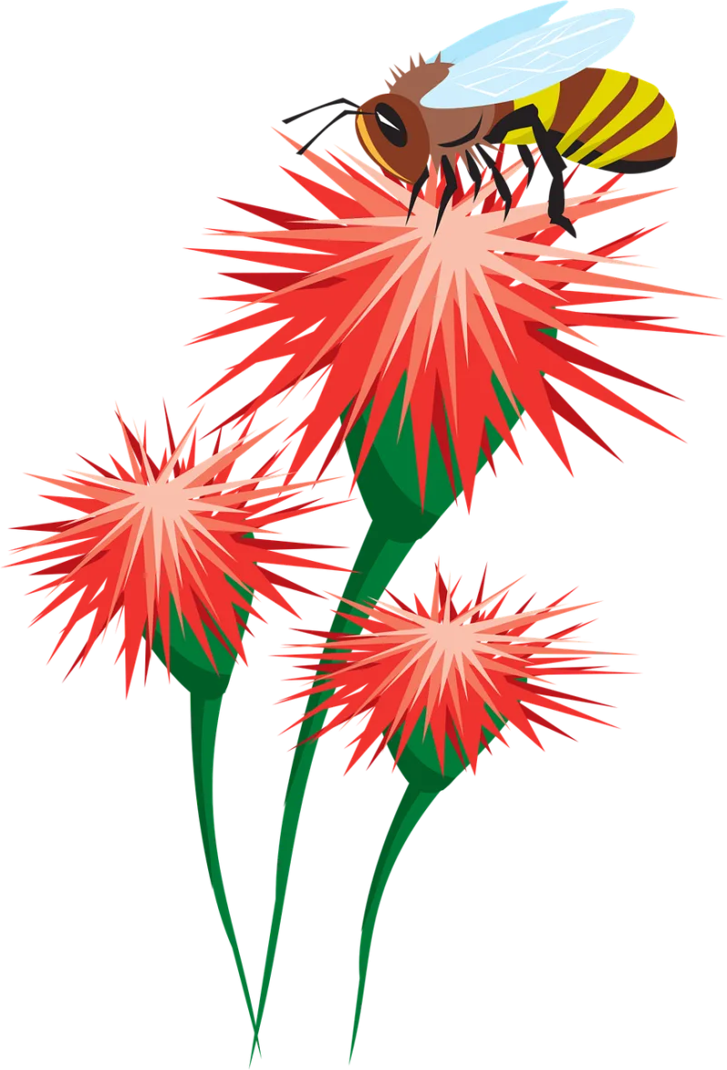 Bee Flowers Pollination Stickdatei – Tiere