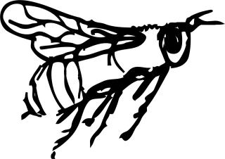 Bee Flying Stripes Stickdatei