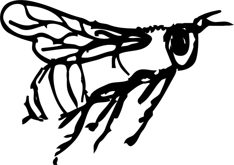 Bee Flying Stripes Stickdatei – Tiere