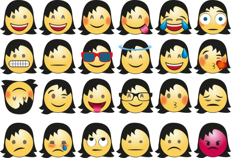 Emojis Girl Smilie Stickdatei – Herzen & Liebe
