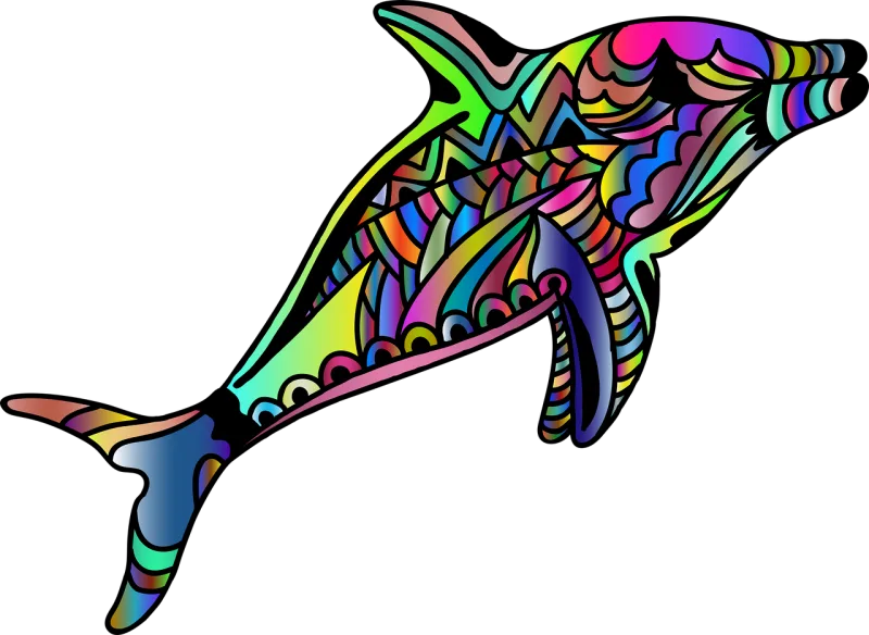 Dolphin Animal Line art Stickdatei – Tiere